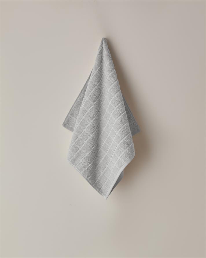 Chequer %100 Pamuk Yüz Havlusu 50x80 cm Gri