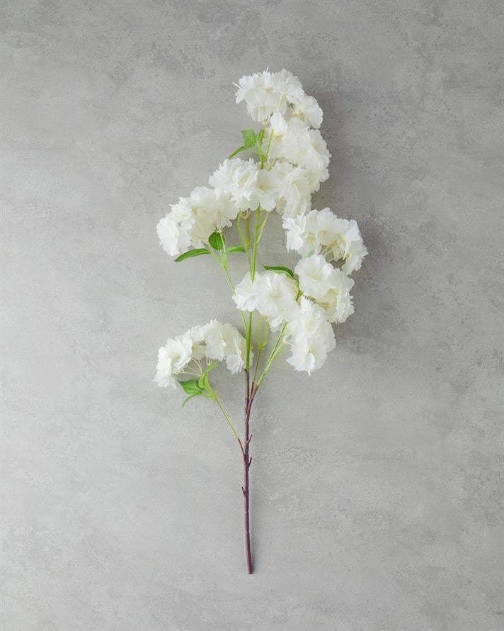 Cherry Branch Tek Dal Yapay Çiçek Beyaz