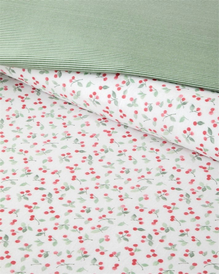 Cherry Pop Kolay Ütülenir Çift Kişilik Nevresim Seti 200x220 cm Kırmızı