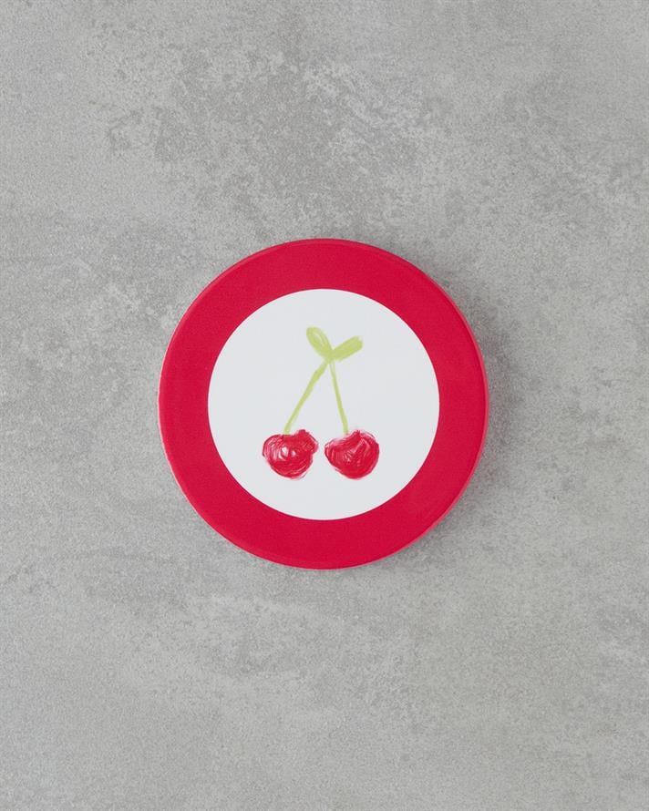 Cherry Seramik Bardak Altlığı 11 cm Pembe
