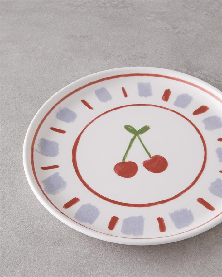 Cherry Seramik Pasta Tabağı 20 cm Renkli