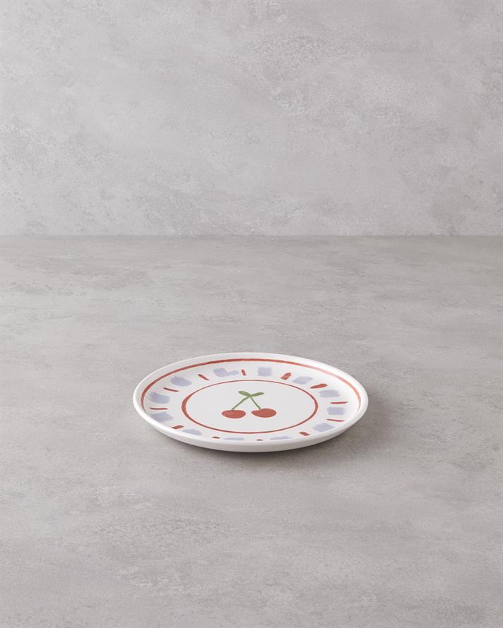 Cherry Seramik Pasta Tabağı 20 cm Renkli