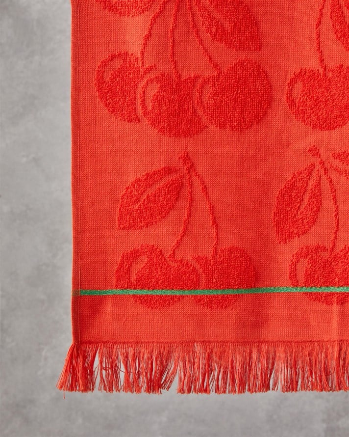Cherry Wave Pamuk Plaj Havlusu 70x140 cm Kırmızı
