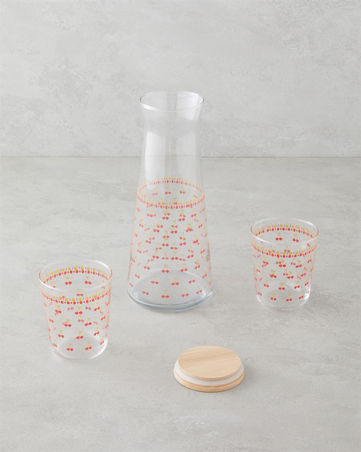 Cherrypop Cam 3 Parça Su Takımı 1150 ml + 315 ml Kırmızı