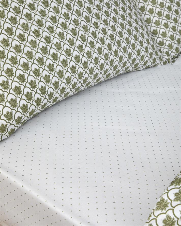 Chic Bloom Kolay Ütülenir Çift Kişilik Çarşaflı Nevresim Takımı 200x220 cm Yeşil