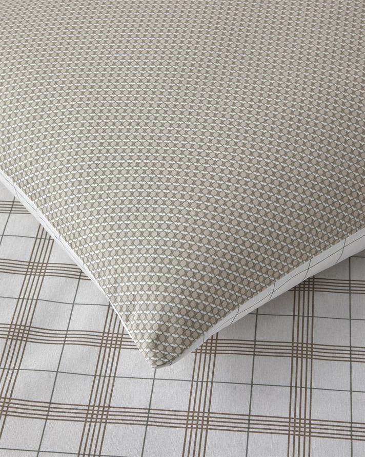 Chic Check Kolay Ütülenir Çift Kişilik Çarşaflı Nevresim Takımı 200x220 cm Bej