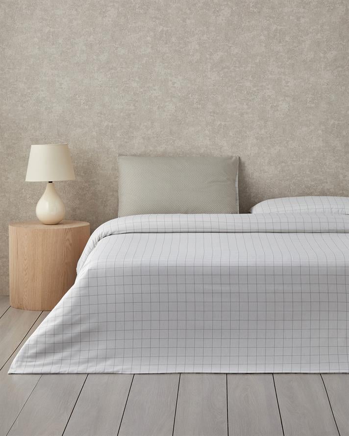 Chic Check Kolay Ütülenir Tek Kişilik Nevresim Takımı 160x220 cm Bej