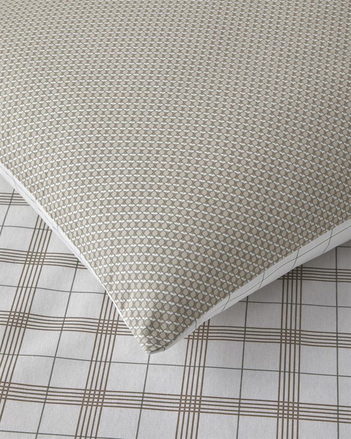 Chic Check Kolay Ütülenir Tek Kişilik Çarşaflı Nevresim Takımı 160x220 cm Bej