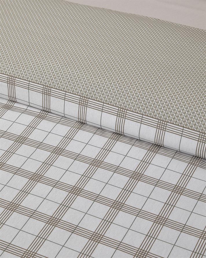 Chic Check Kolay Ütülenir Tek Kişilik Çarşaflı Nevresim Takımı 160x220 cm Bej