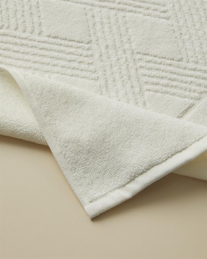 Chic Diamond Pamuk Ayak Havlusu 50x70 cm Fildişi