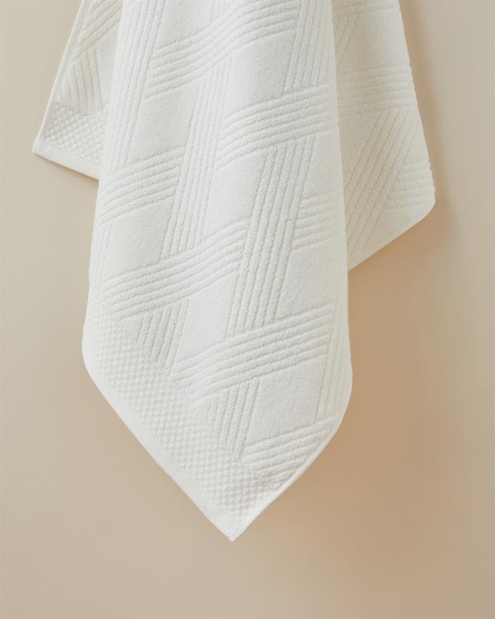 Chic Diamond Pamuk Banyo Havlusu 80x150 cm Fildişi