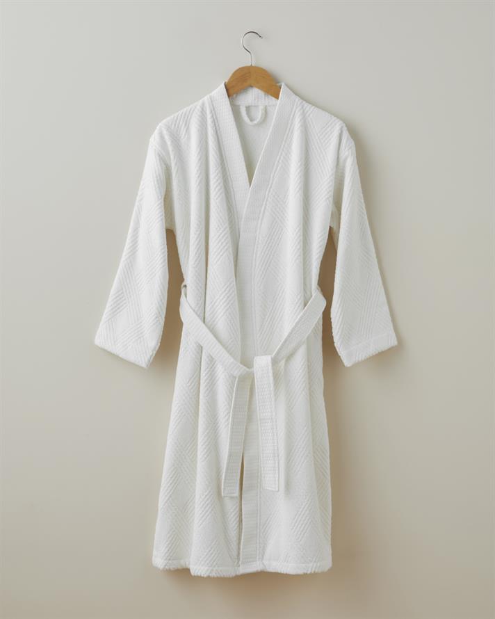 Chic Diamond Pamuk Bornoz Fildişi