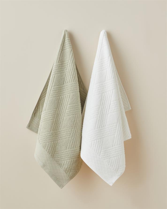 Chic Diamond Pamuk Yüz Havlusu 50x80 cm Açık Yeşil