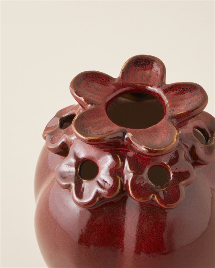 Chloe Seramik Vazo 17,5 cm Bordo