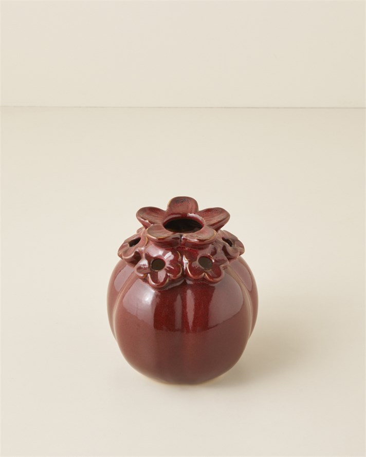 Chloe Seramik Vazo 17,5 cm Bordo
