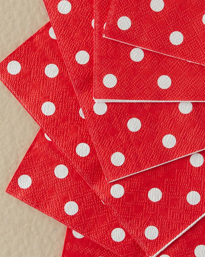 Christmas Dots 20li Kağıt Peçete Kırmızı