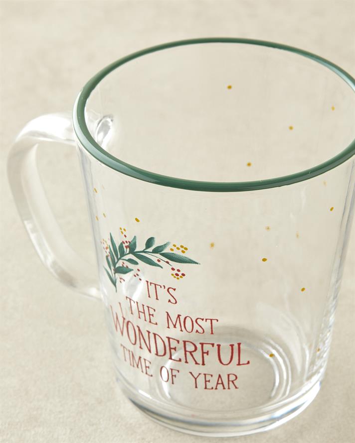 Christmas Fir Cam Kupa 360 ml Yeşil
