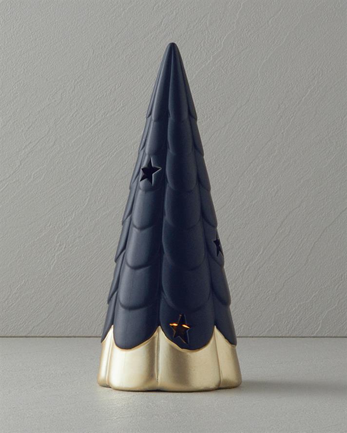 Christmas Tree Stoneware Ledli Biblo Siyah