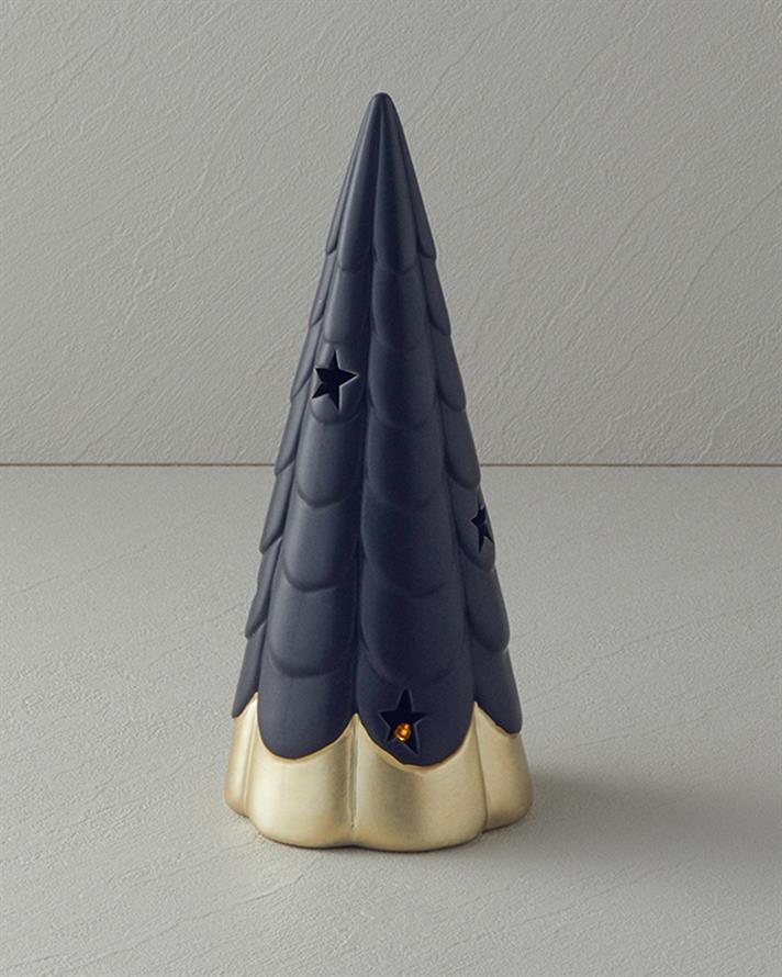 Christmas Tree Stoneware Ledli Biblo Siyah
