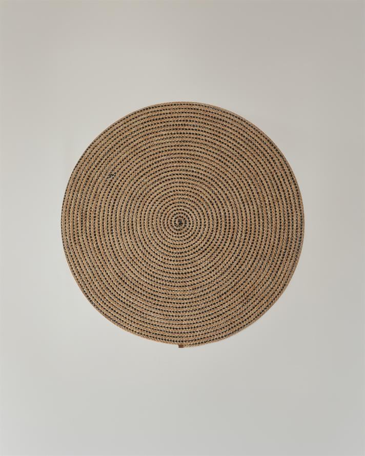 Circle Art Dekoratif Jüt Kilim Natural-Siyah