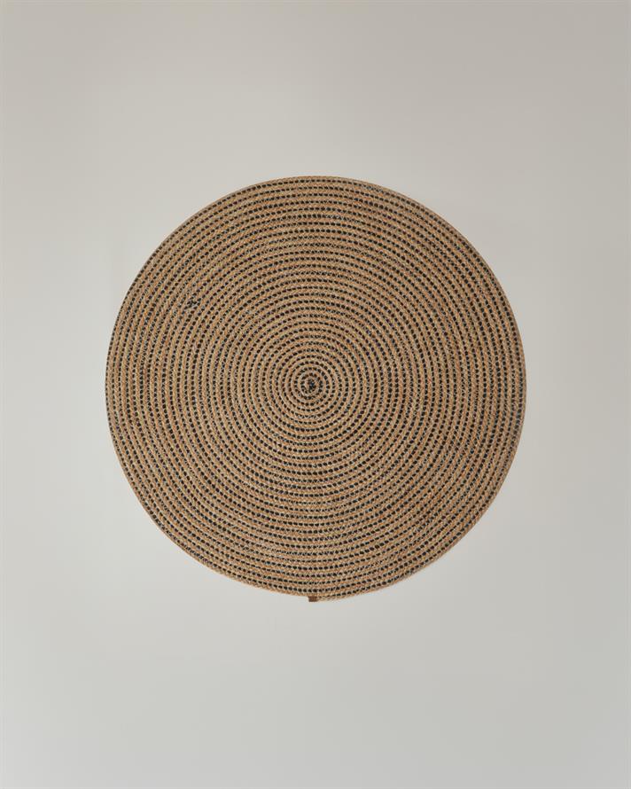 Circle Art Dekoratif Jüt Kilim Natural-Siyah