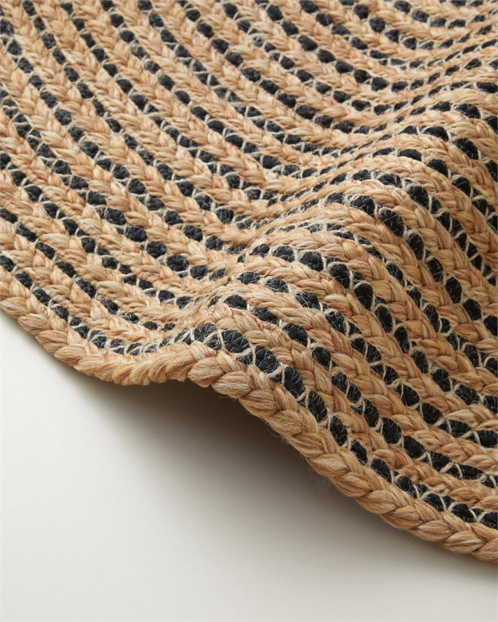 Circle Art Dekoratif Jüt Kilim 90 cm Natural-Siyah