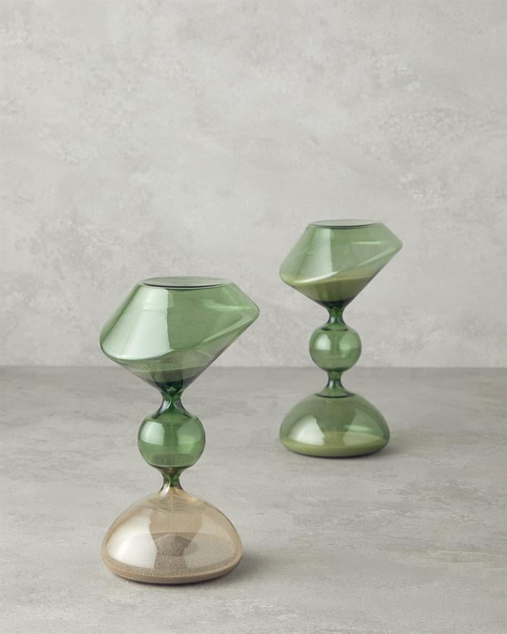 Circle Cam Kum Saati Kahverengi