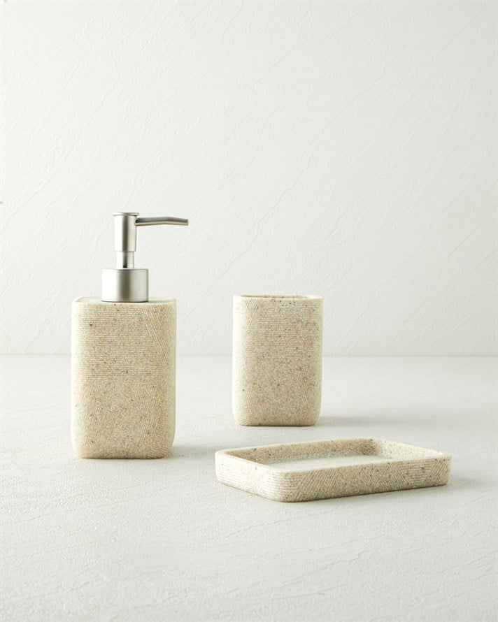 Clave Polyresin 3lü Banyo Seti Bej