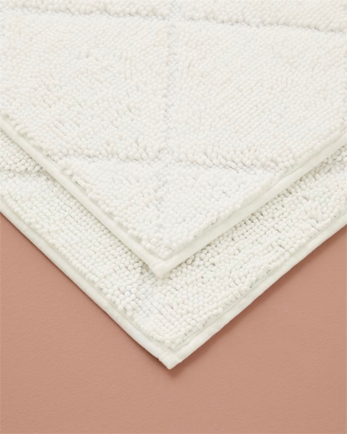 CleanGrid Kaydırmaz Taban Banyo Paspası Seti 60x90 + 40x60 cm Ekru