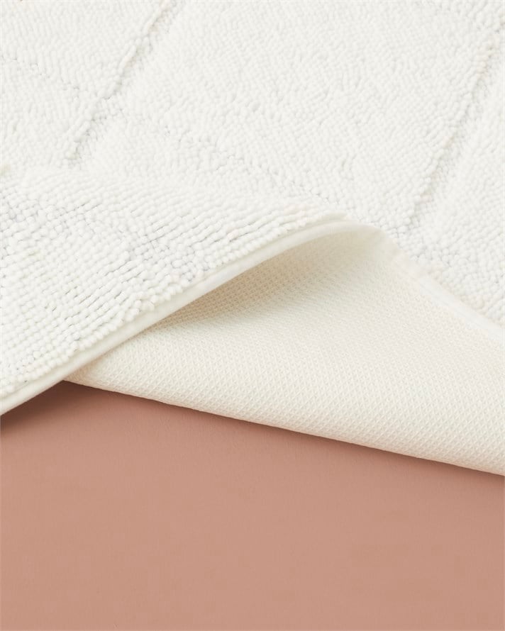 CleanGrid Kaydırmaz Taban Banyo Paspası Seti 60x90 + 40x60 cm Ekru