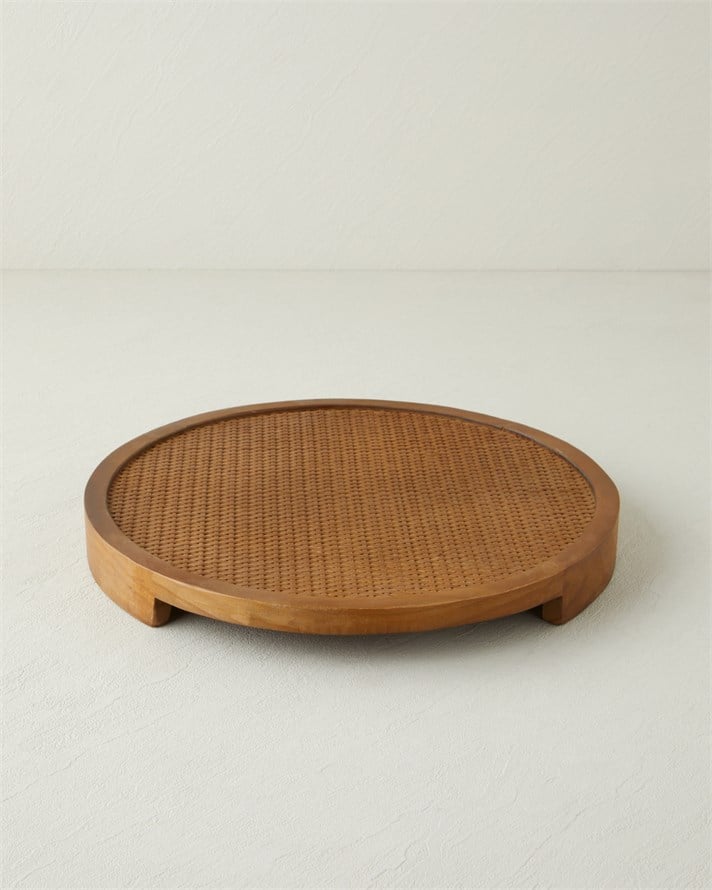 Cleo Rattan Dekoratif 36,5x36,5x3,5 cm Kahverengi