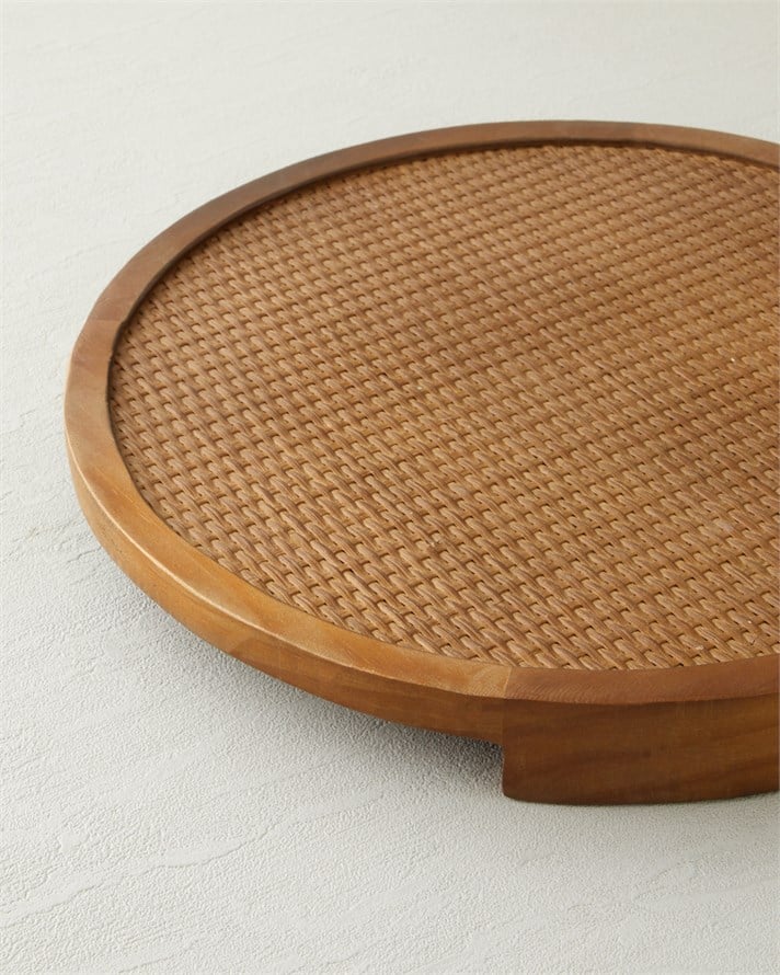 Cleo Rattan Dekoratif 36,5x36,5x3,5 cm Kahverengi