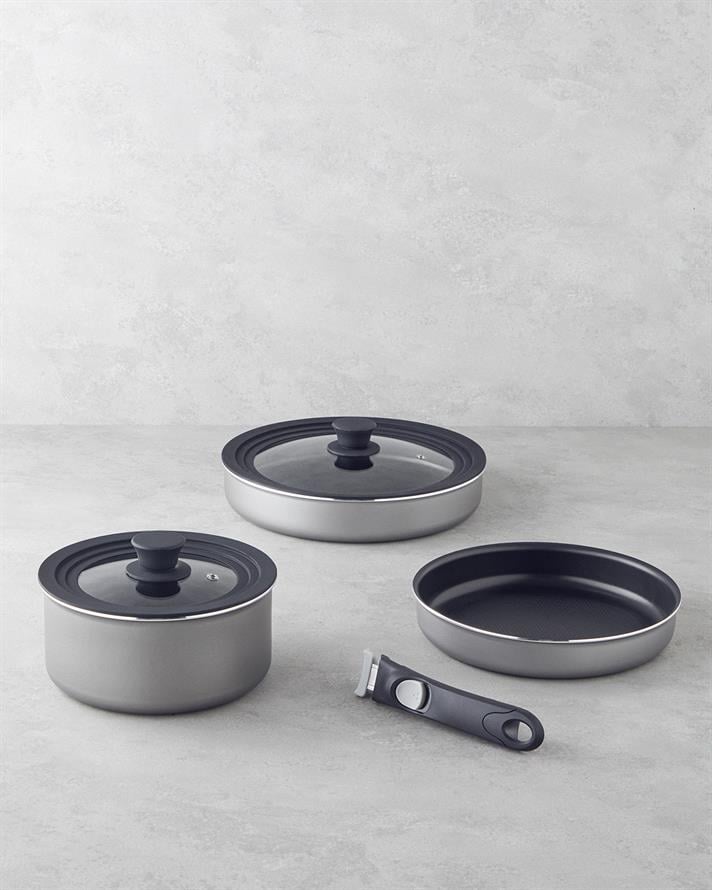 ClickEase 6 Parça Premium Tencere Seti 20-24-26 cm Gri