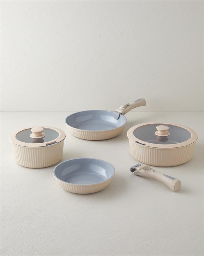 ClickEase CeraWell 8 Parça Tencere Seti 20 – 20 – 26 – 26 cm Mocha