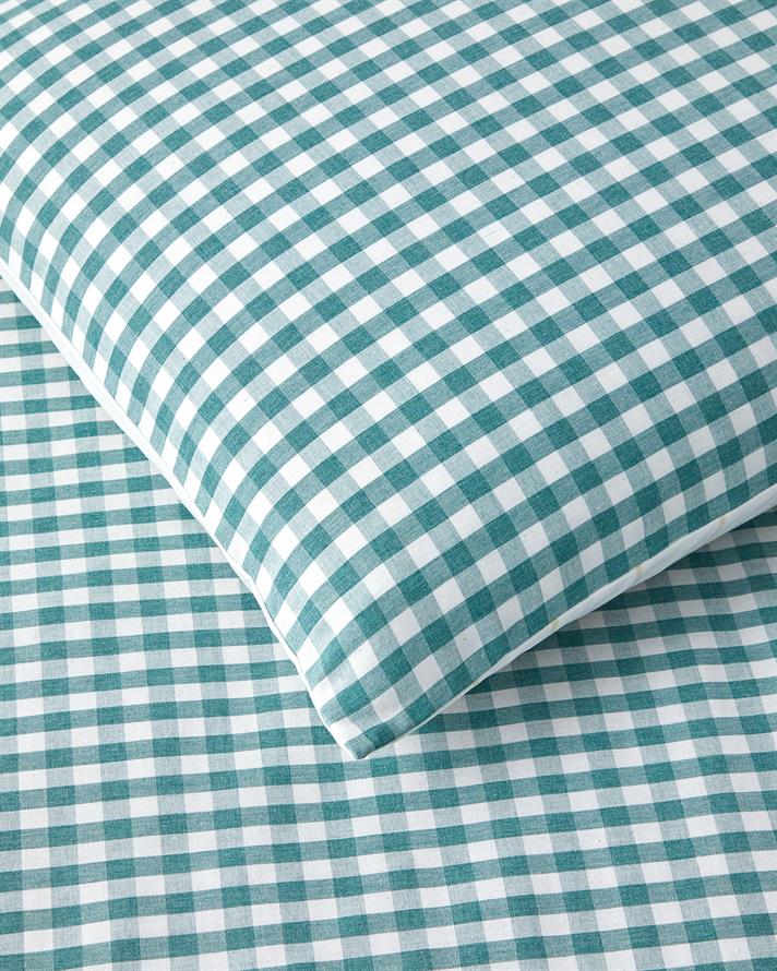 Clouded Grid İpliği Boyalı Tek Kişilik Nevresim Takımı 160x220 cm Koyu Yeşil