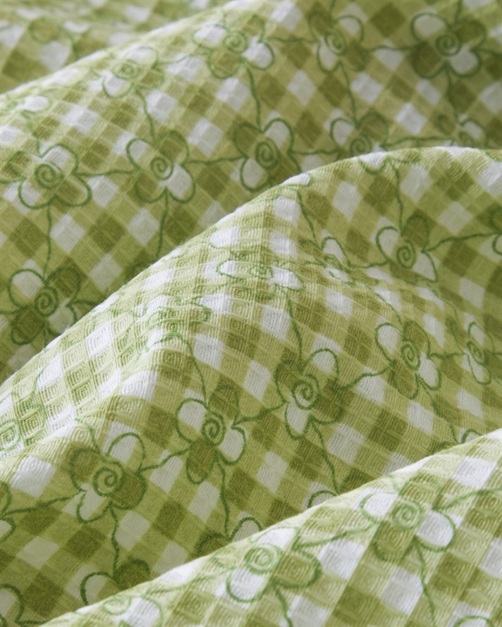 Clover Çift Kişilik Pike Takımı 200x220 cm Yeşil