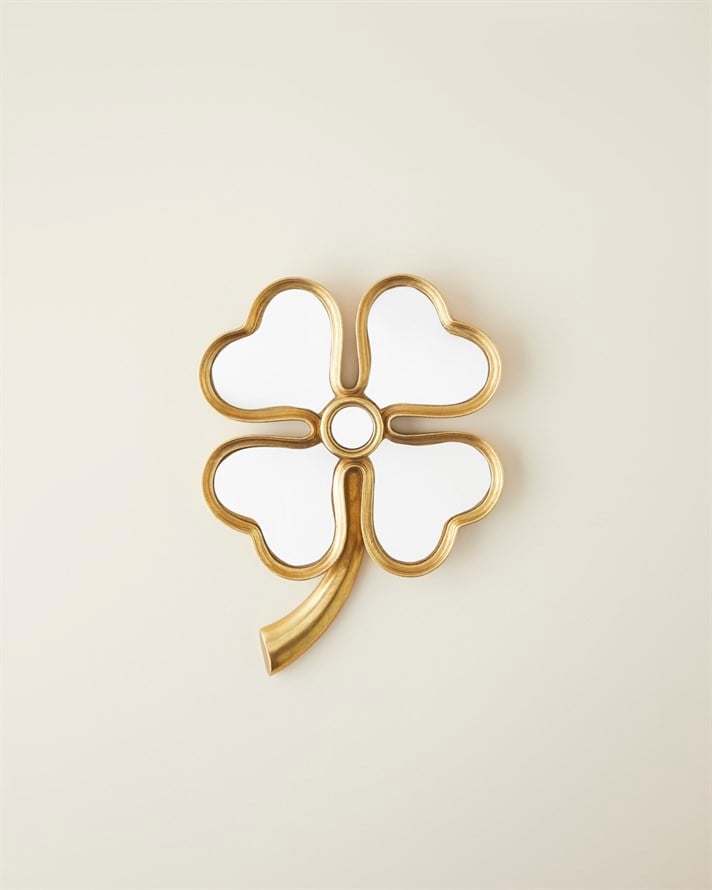 Clover Polyresin Duvar Aksesuarı Gold