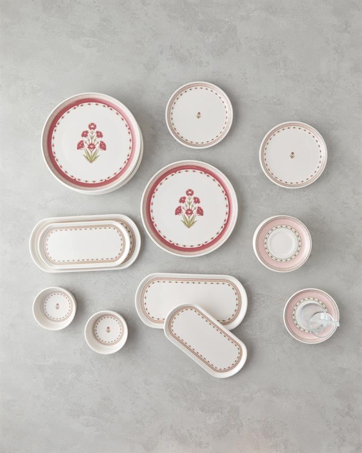 Cloves Seramik Kahvaltı Takımı 32 parça 6 kişilik Pembe