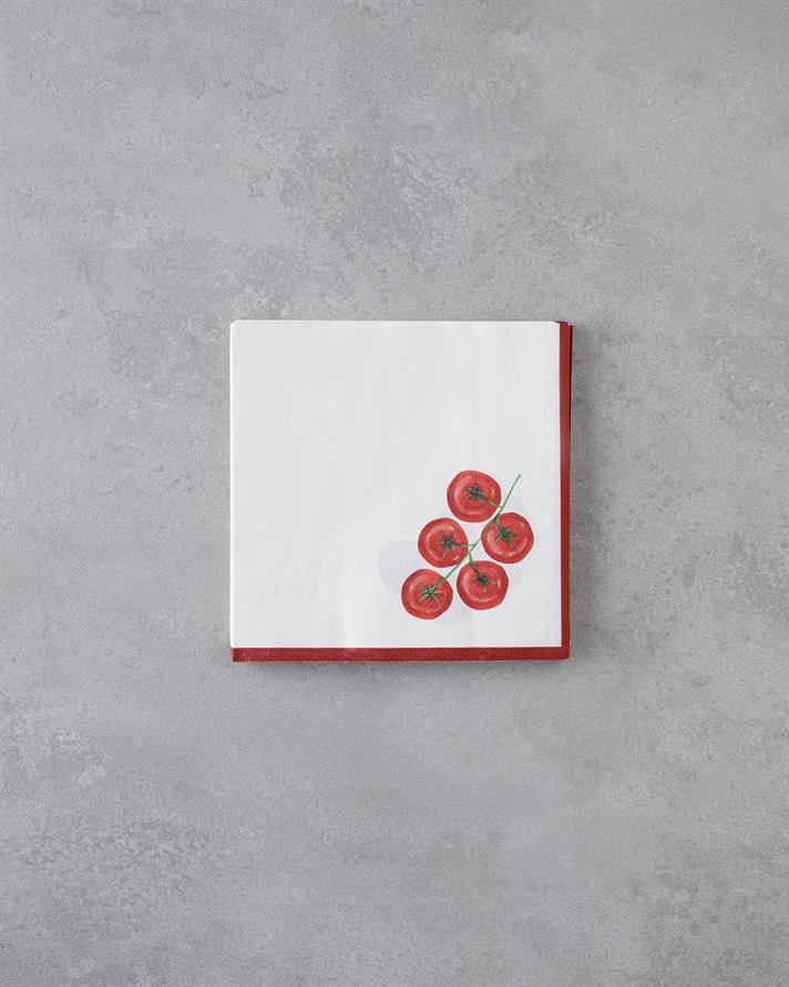 Clyra Kağıt 20li Kağıt Peçete 33x33 cm Beyaz - Kırmızı