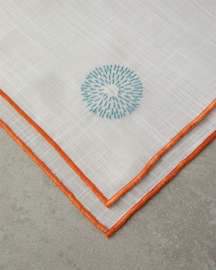 Arzu Sabancı Splash Polyester 2li Misafir Peçetesi Krem-Turuncu