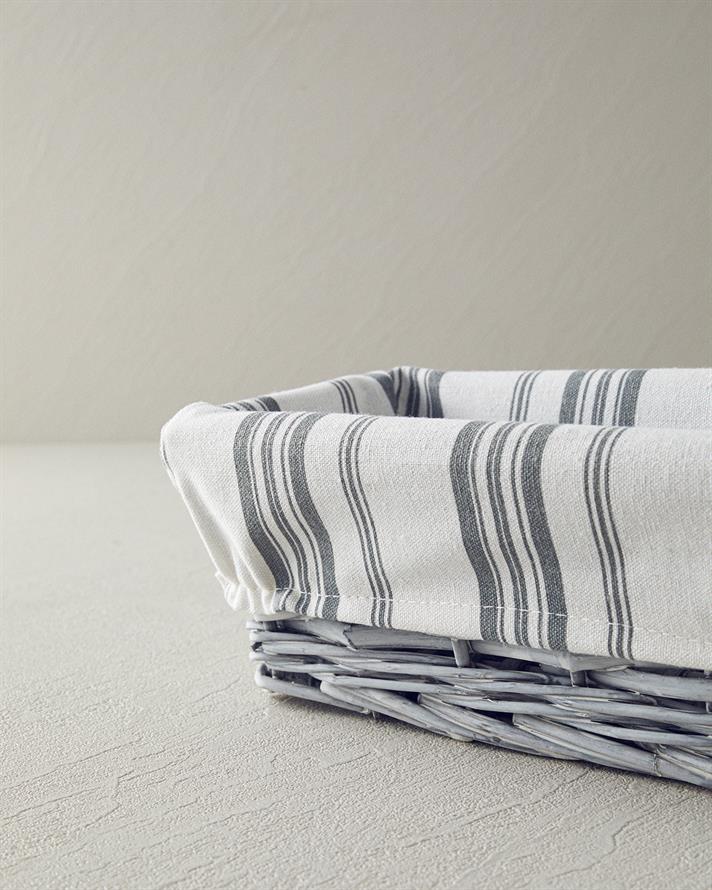 Coastal Hasır Ekmek Sepeti Gri