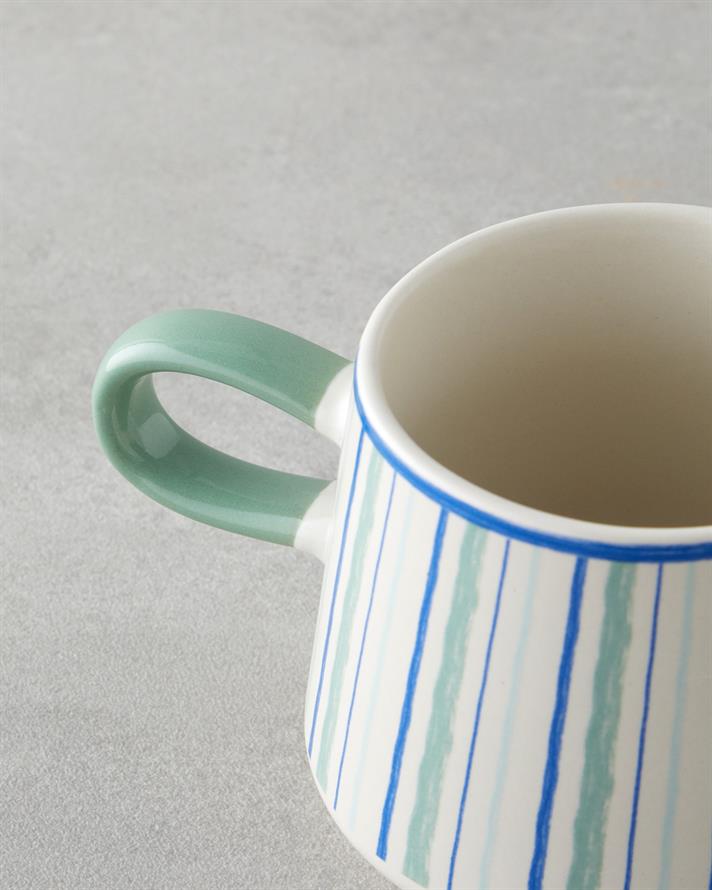 Coastline Stoneware Kupa 340 ml Mavi - Yeşil
