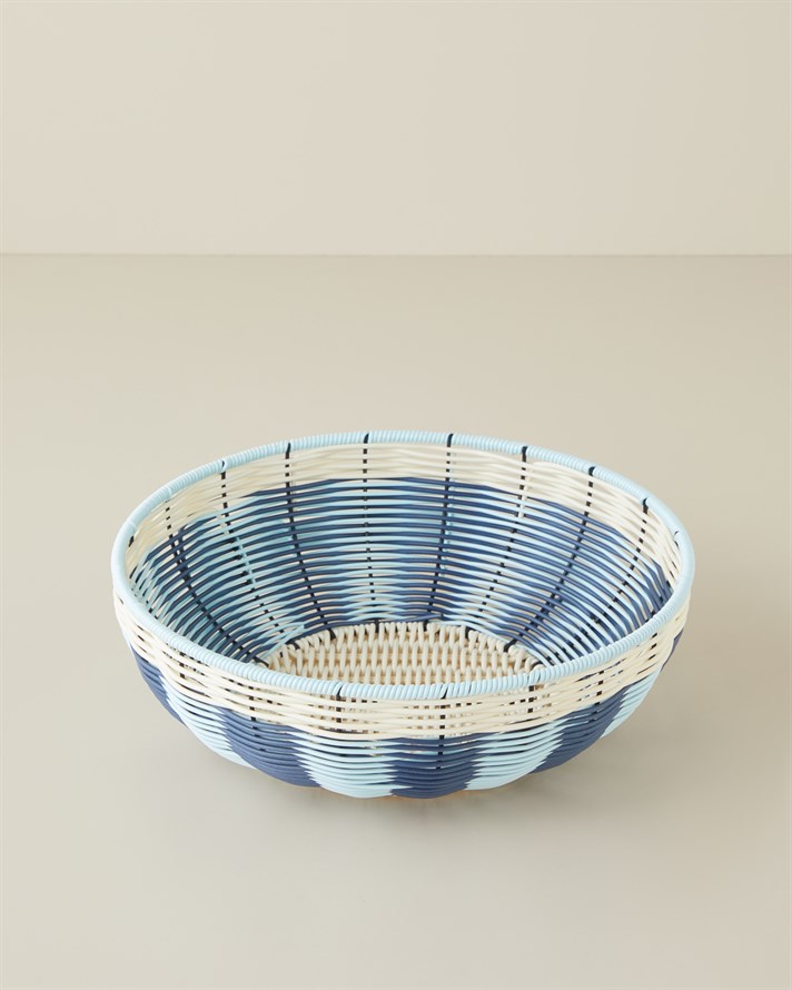 Coastlinear Plastik Sunumluk 30 cm Mavi - Krem