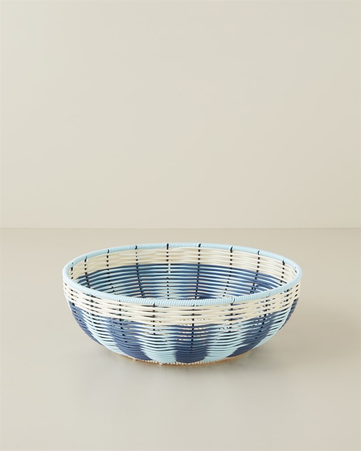 Coastlinear Plastik Sunumluk 30 cm Mavi - Krem