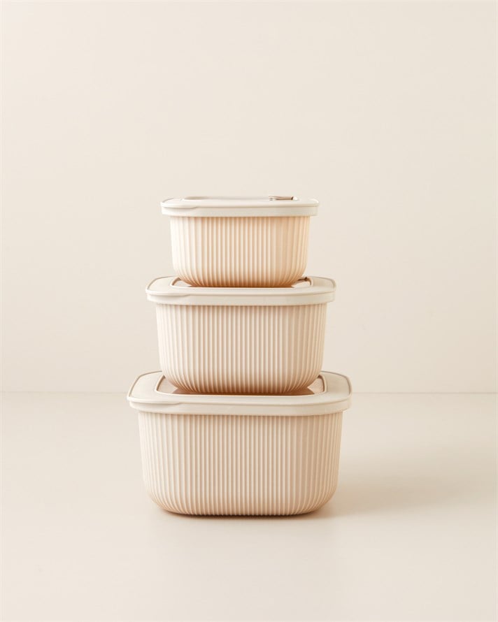 Colade 3lü Saklama Kabı 0,60x1,10x1,84 Lt Krem