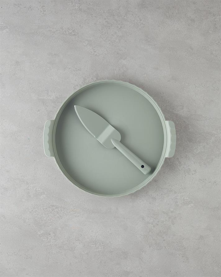 Colessa PP-Kristal Kapaklı Kek Standı 35 cm Yeşil