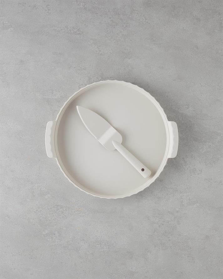 Colessa PP-Kristal Kapaklı Kek Fanusu 35 cm Krem