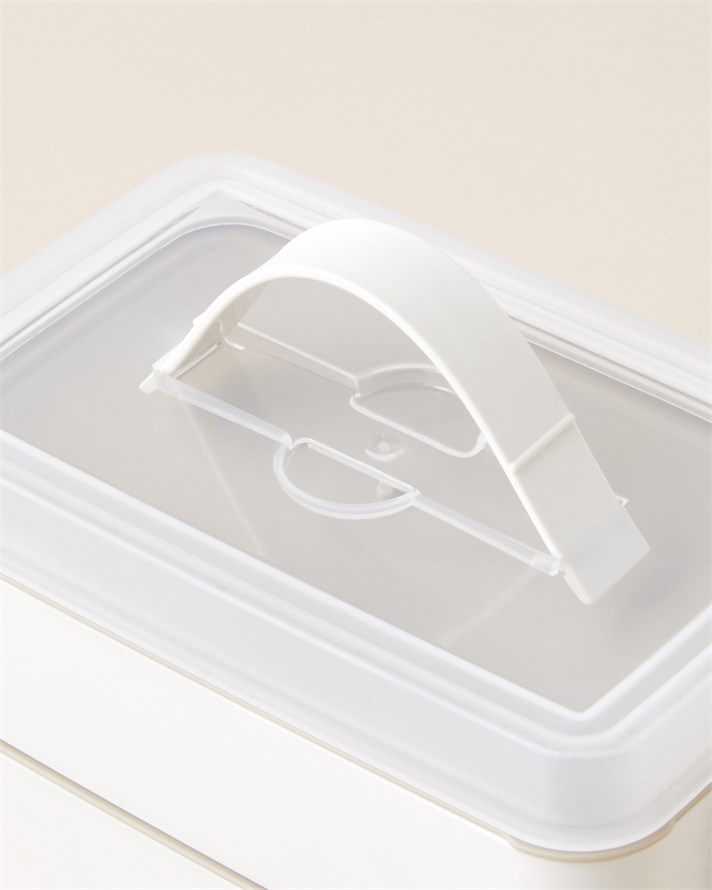 Collotte Plastik 4 Parça Lunch Box Saklama Kabı 10,5x17 cm Krem