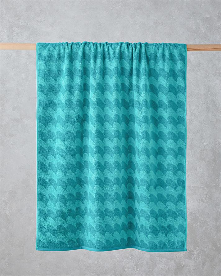 Color Wave Pamuklu İpliği Boyalı Plaj Havlusu 90x150 cm Yeşil