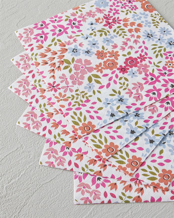 Colorful Blooms Kağıt 20li Kağıt Peçete 33x33 cm Turuncu